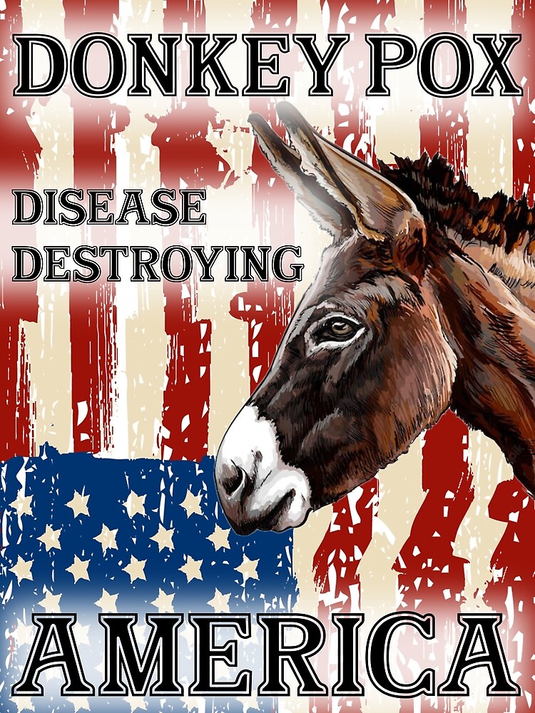 T-shirt Homme Message Politique 'Donkey Pox' – Anti Biden, 100% Coton, Tailles S à 5XL, Silk Road Tees
