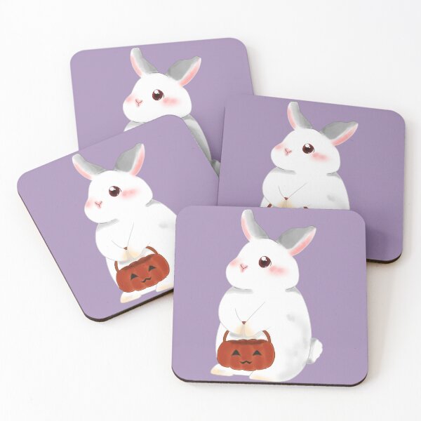 Item preview, White Bunny prepare to  Trick or treat_ Bunniesmee Halloween Edition  designed and sold by bunniesmee.
