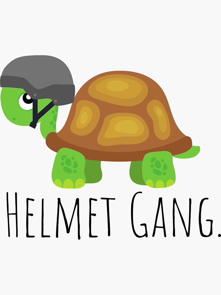 Thumbnail 3 of 3, Sticker, Helmet Gang Turtle designed and sold by whyNautDesigns.