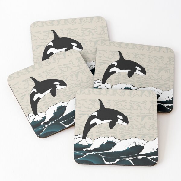 Item preview, orca jumping hokusai style designed and sold by kombos.