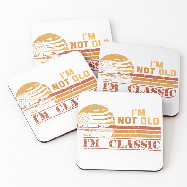 Item preview, I'm not old, I'm classic - Funny Retro Vintage American Flag American Muscle Car Vintage Sunset designed and sold by dschiffer12.