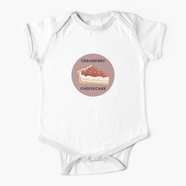 Cranberry cheesecake dessert. National Cheesecake day Short Sleeve Baby One-Piece