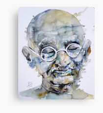MAHATMA GANDHI - watercolor portrait.7 Canvas Print