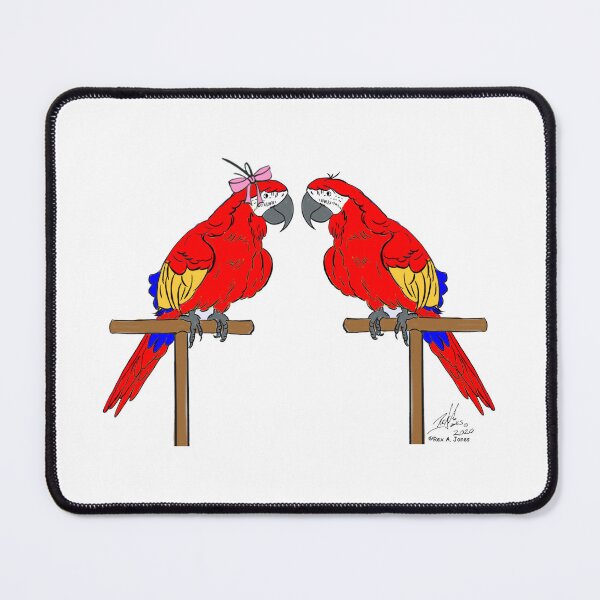 Item preview, Crazy Bird Person with Scarlet Macaws designed and sold by Laughing Parrot Studio.