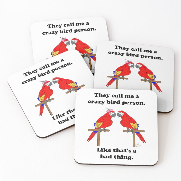 Item preview, Crazy Bird Person with Scarlet Macaws designed and sold by Laughing Parrot Studio.