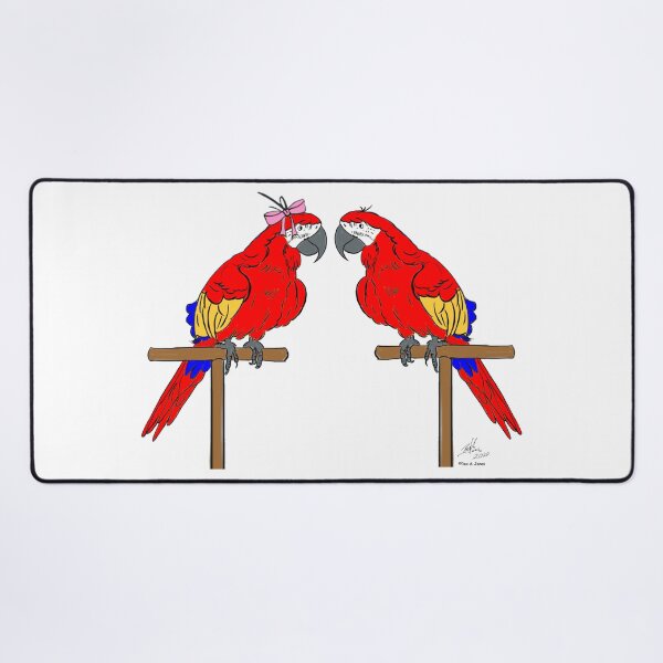 Item preview, Crazy Bird Person with Scarlet Macaws designed and sold by Laughing Parrot Studio.