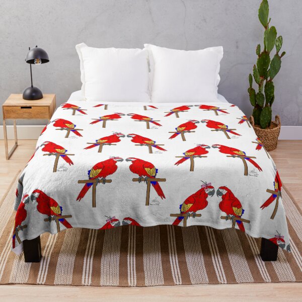 Item preview, Crazy Bird Person with Scarlet Macaws designed and sold by Laughing Parrot Studio.