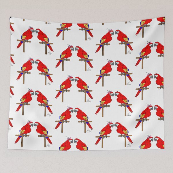 Item preview, Crazy Bird Person with Scarlet Macaws designed and sold by Laughing Parrot Studio.