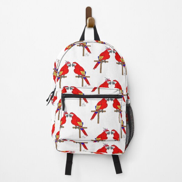 Item preview, Crazy Bird Lady with Scarlet Macaws designed and sold by Laughing Parrot Studio.