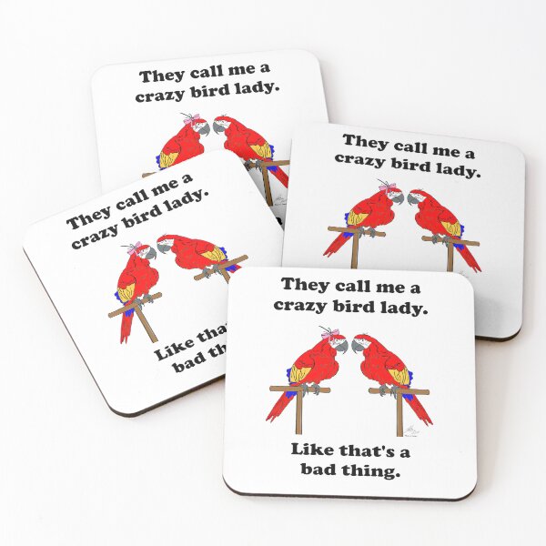 Item preview, Crazy Bird Lady with Scarlet Macaws designed and sold by Laughing Parrot Studio.