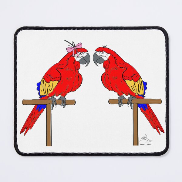 Item preview, Crazy Bird Lady with Scarlet Macaws designed and sold by Laughing Parrot Studio.