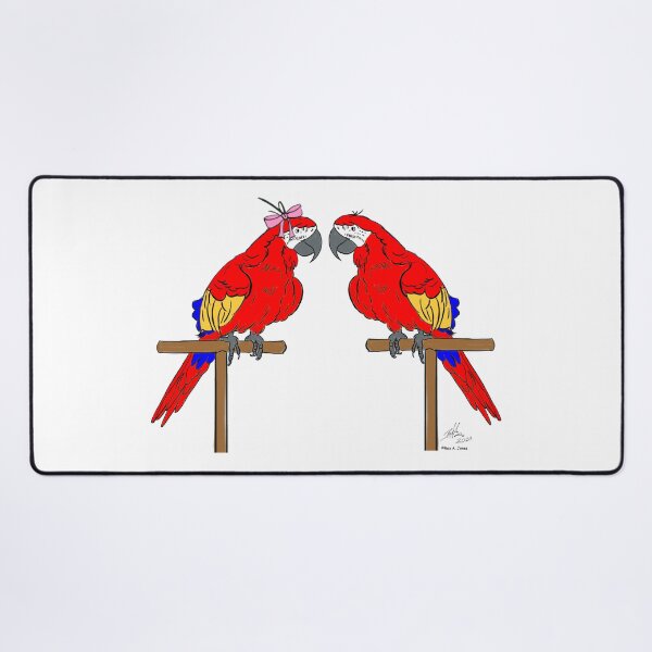 Item preview, Crazy Bird Lady with Scarlet Macaws designed and sold by Laughing Parrot Studio.
