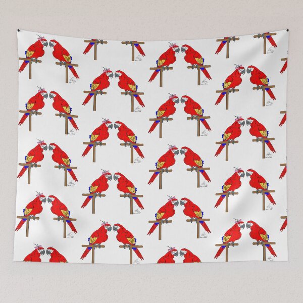 Item preview, Crazy Bird Lady with Scarlet Macaws designed and sold by Laughing Parrot Studio.
