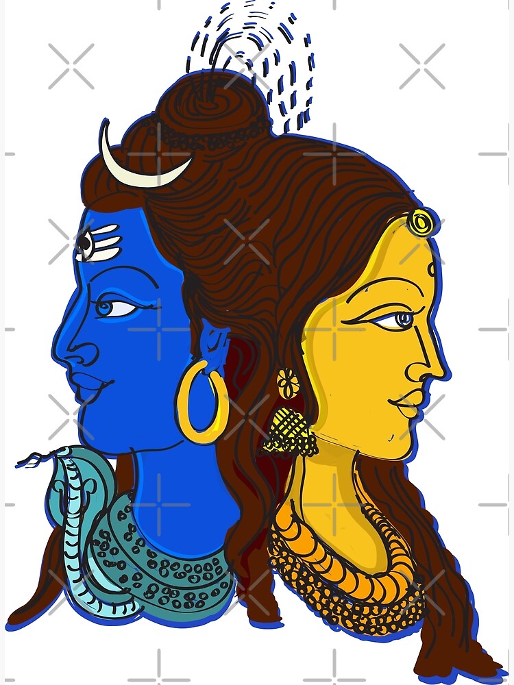 Vector graphic of Lord Shiva with goddess Parvati. Individually on a white  background. 26098956 Vector Art at Vecteezy