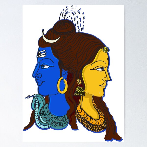 easy shiv parvati drawing - Clip Art Library
