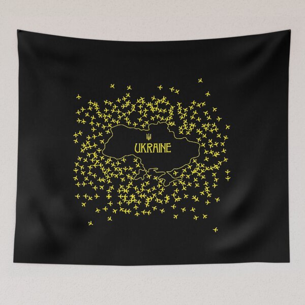 Item preview, Planes near Ukraine Fly Radar Ukrainian Support Coat Of Arms Tryzub Vyshyvanka designed and sold by lxmag.