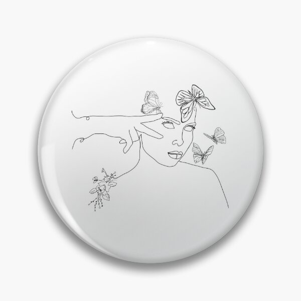 Item preview, Woman face with butterflies and flowers designed and sold by Rosaliartbook.