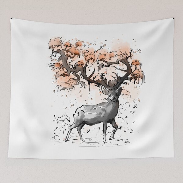 Item preview, Watercolor Sakura Cute Deer - Graceful Growth designed and sold by Area31Studios.