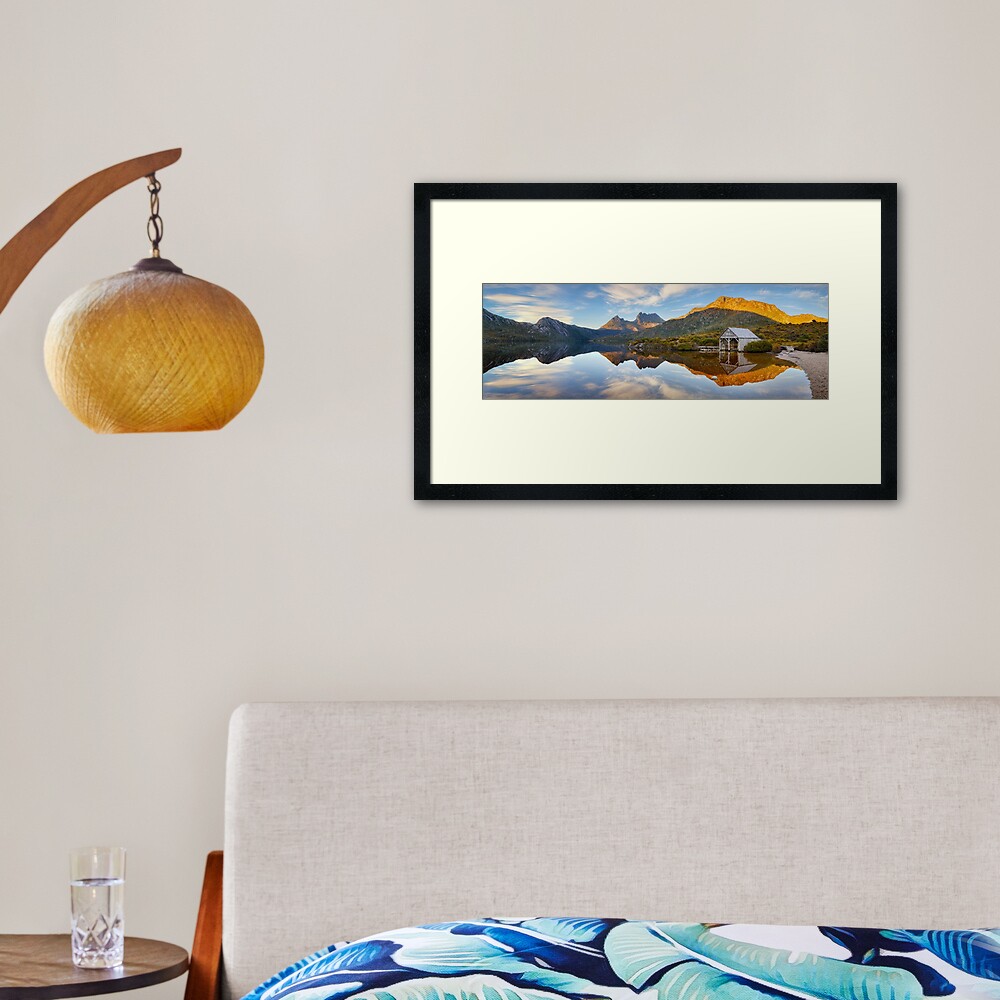 Dove Lake Boat Shed, Cradle Mountain, Australia Framed Art Print