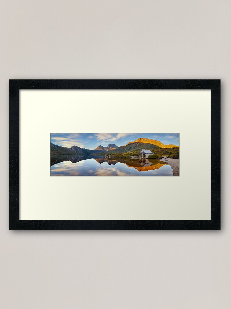 Thumbnail 2 of 7, Framed Art Print, Dove Lake Boat Shed, Cradle Mountain, Australia designed and sold by Michael Boniwell.