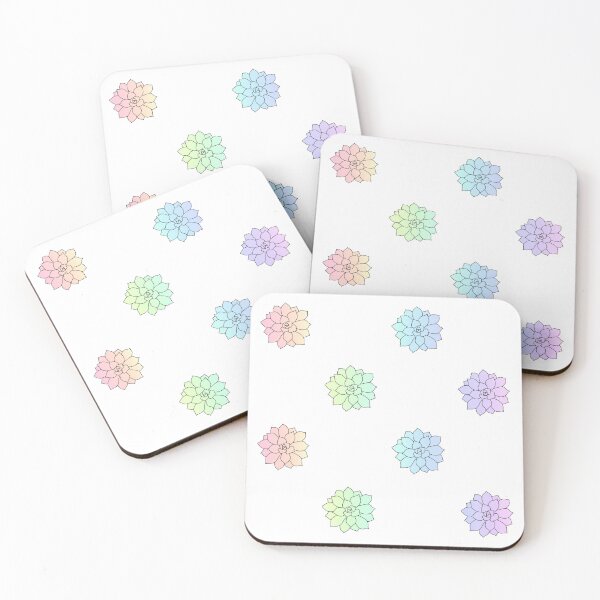 Item preview, Pastel Rainbow Succulent Pattern designed and sold by kabocha-chan.