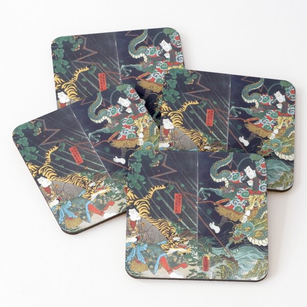 Item preview, Tiger and Dragon Japanese Woodblock Ukiyoe Design Art designed and sold by Yumede.