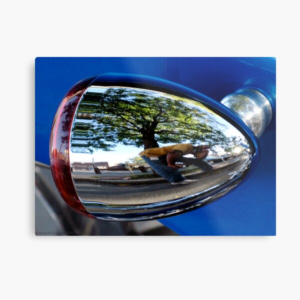 Self-Portrait In A Chrome Bullet Metal Print