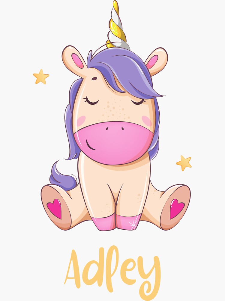 "A For Adley Kids, Colorful, Rainbow, Unicorn, Birthday, Funny Kids