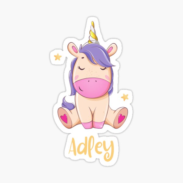 "A For Adley Kids, Colorful, Rainbow, Unicorn, Birthday, Funny Kids