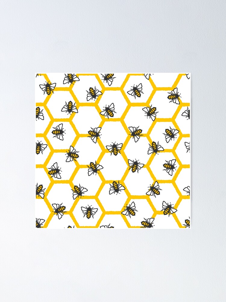Honey Bee, Save The Bees, Beekeeping Pattern 10 Poster for Sale by  NobleForte