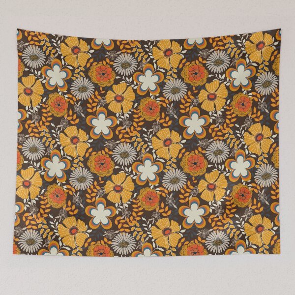 Item preview,  70s floral pattern  designed and sold by Papergrape.