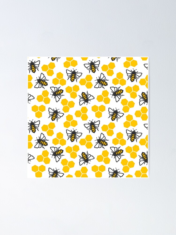 Honey Bee, Save The Bees, Beekeeping Pattern 10 Poster for Sale by  NobleForte