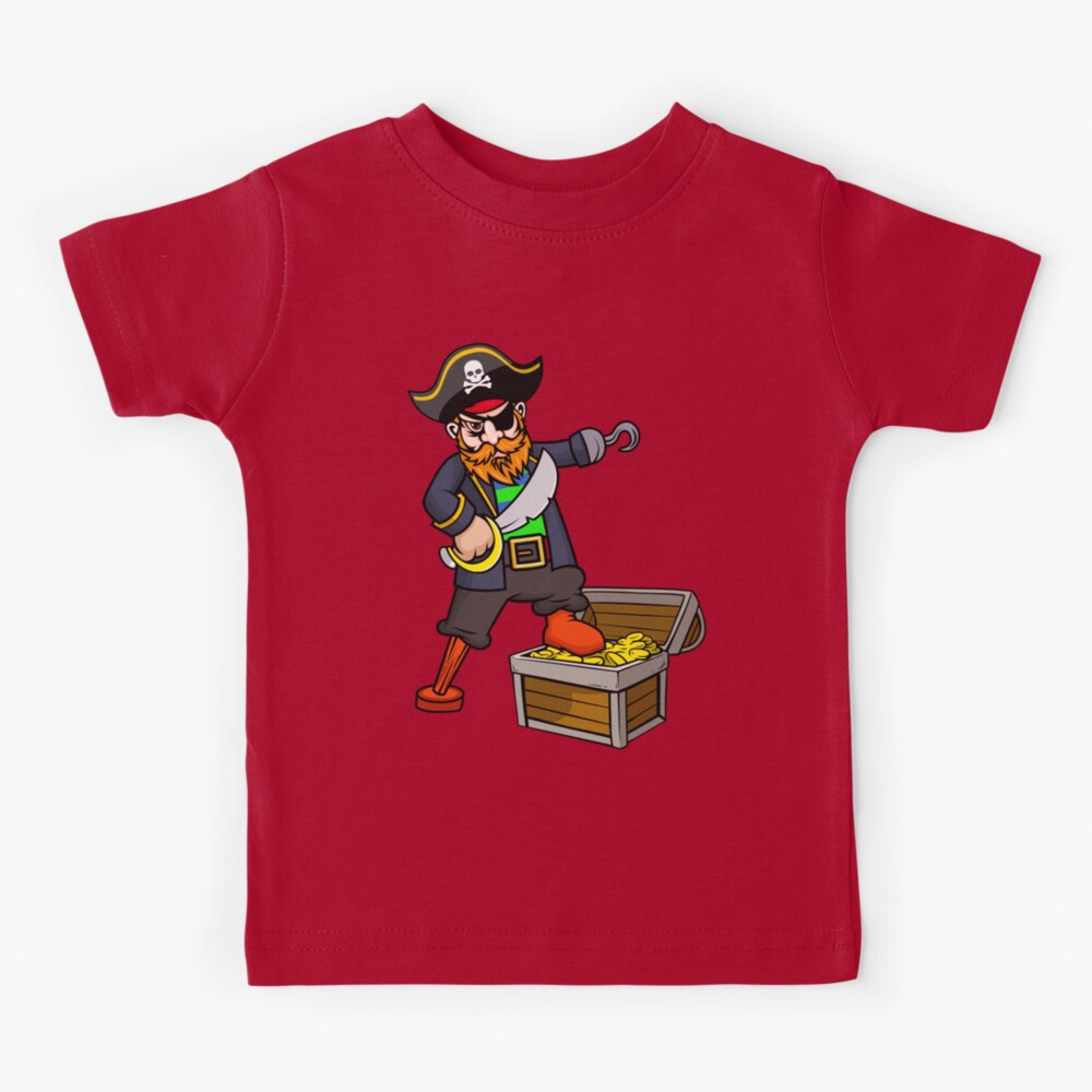 Work Like A Captain Play Like A Pirate Hook Treasure Kids Boys / Girls T- Shirt