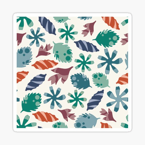 Scattered Leaves in Global Colors Sticker