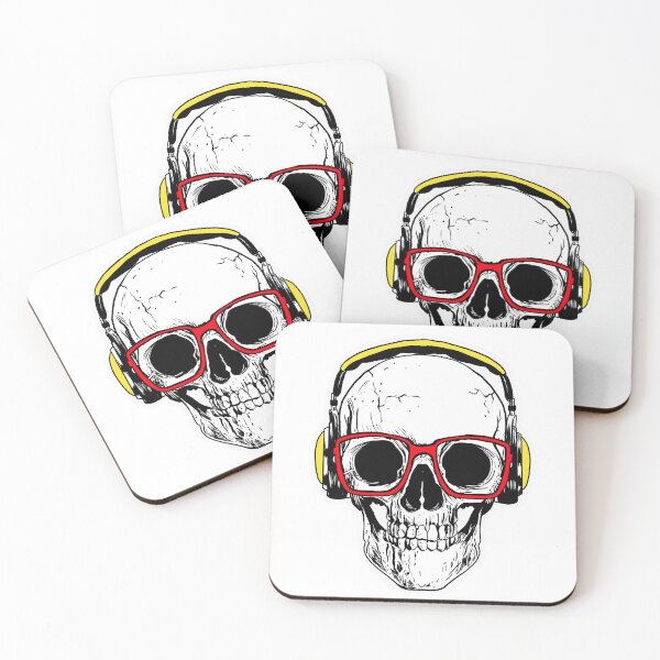 Item preview, Red Glasses Skull designed and sold by DeliaTheArtist.