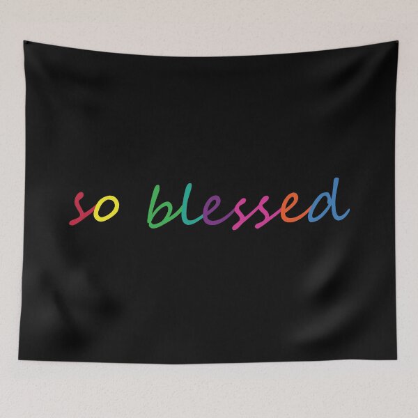 Item preview,  Colorful "So blessed" typography designed and sold by Hasnat Hameed.