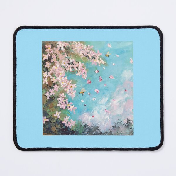 Item preview, Pink flowers and bees designed and sold by EmmEart.