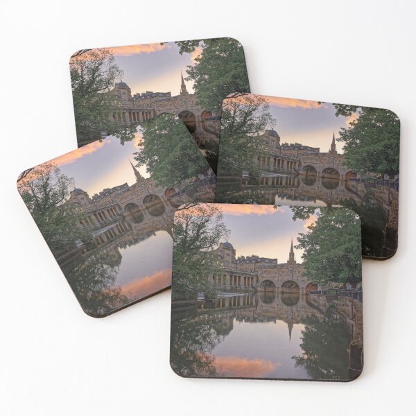 Item preview, Pink Clouds reflected in the River Avon at Pulteney Bridge Bath designed and sold by duncan1980uk.
