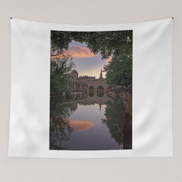 Item preview, Pink Clouds reflected in the River Avon at Pulteney Bridge Bath designed and sold by duncan1980uk.