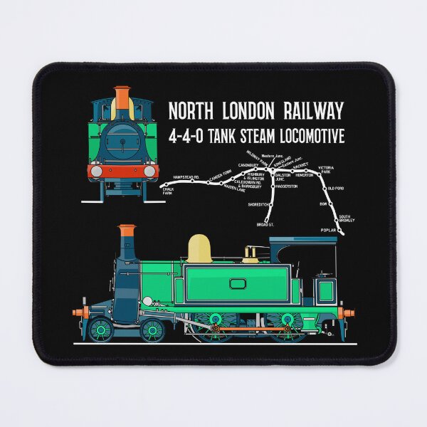 Item preview, North London Railway 4-4-0 Tank Victorian Steam Locomotive Train Map Gift designed and sold by Maljonic.
