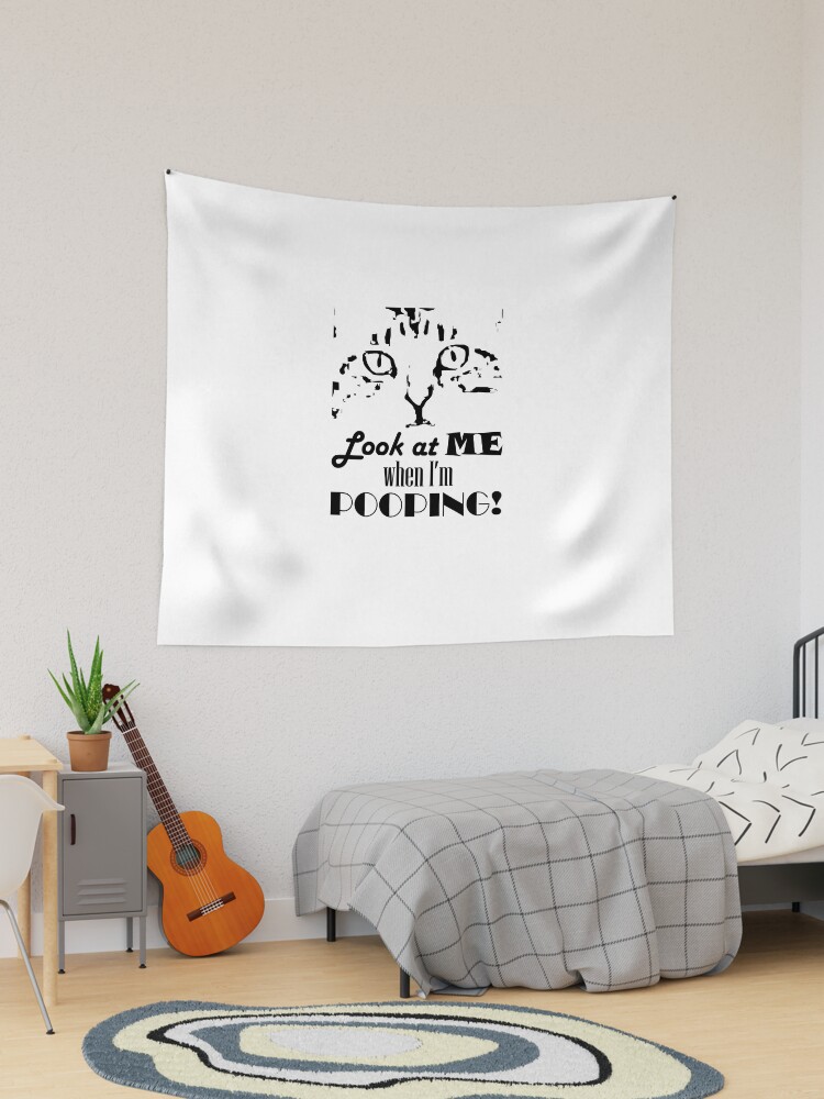 Thumbnail 1 of 3, Tapestry, Look at me when I'm pooping! designed and sold by Pooping-Cat.