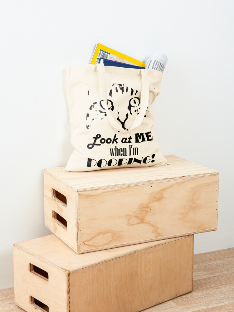 Thumbnail 4 of 5, Tote Bag, Look at me when I'm pooping! designed and sold by Pooping-Cat.