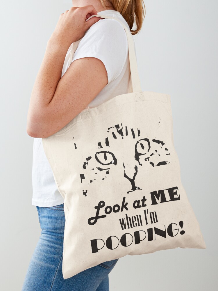 Thumbnail 1 of 5, Tote Bag, Look at me when I'm pooping! designed and sold by Pooping-Cat.
