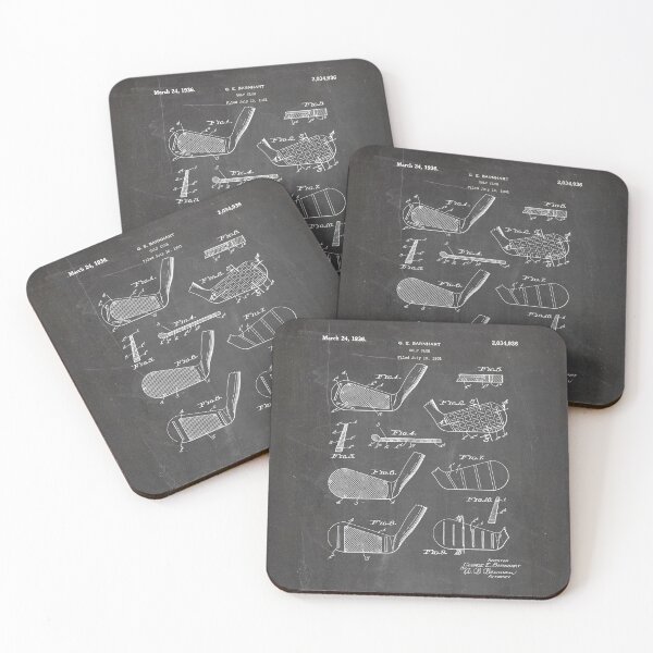 Item preview, Golf Clubs Patent - Golfing Art - Black Chalkboard designed and sold by patentpress.