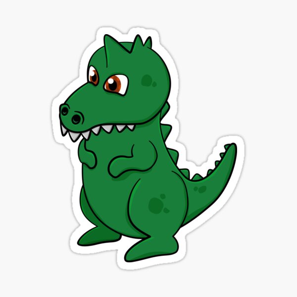 Item preview, Very Green Kawaii Dinosaur Brontosaurus designed and sold by CreativeCranium.
