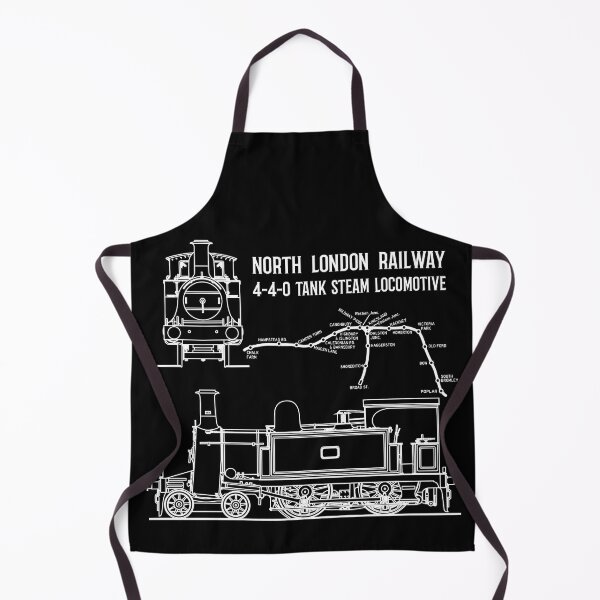 Item preview, North London Railway 4-4-0 Tank Victorian Steam Locomotive Train Map Blueprint Gift designed and sold by Maljonic.