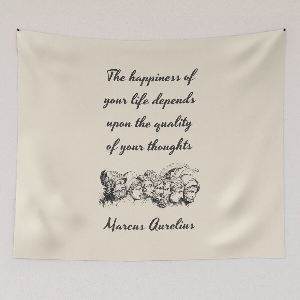 Item preview, Marcus Aurelius - Stoic Caesar - The happiness of your life depends on the quality of your thoughts..- Stoicism quote designed and sold by ArcFoundationCo.