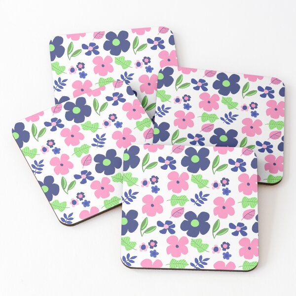 Item preview, Funky Florals - Pink & Navy designed and sold by artylulu.