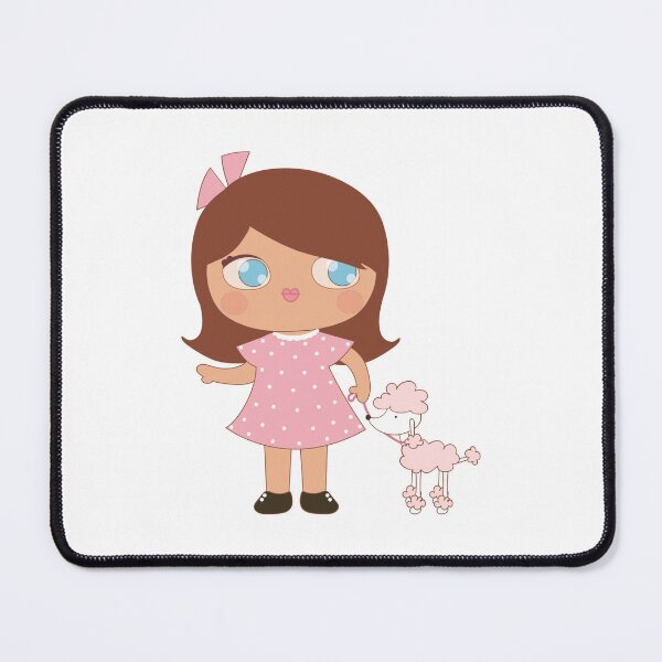 Item preview, Cute Girl In Pink Walking A Poodle Dog designed and sold by CreativeCranium.