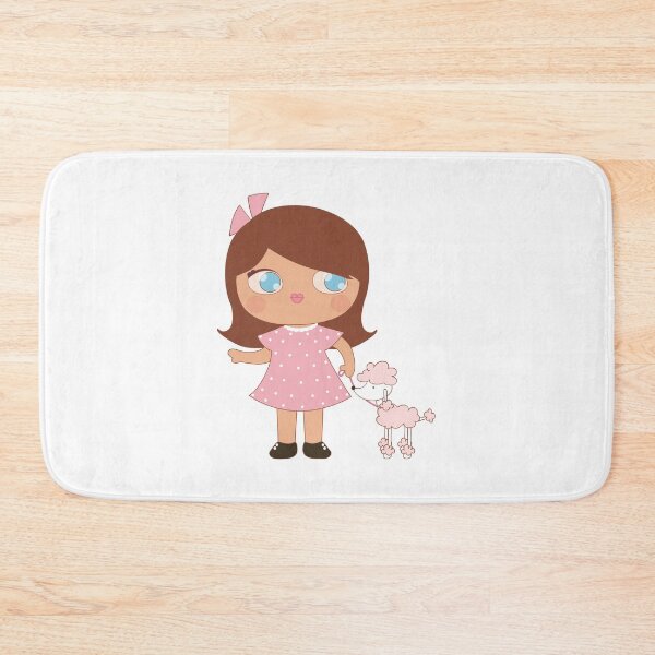 Item preview, Cute Girl In Pink Walking A Poodle Dog designed and sold by CreativeCranium.